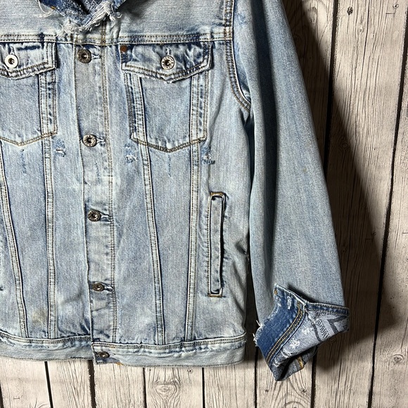 H&M x Coachella distressed/destroyed jean jackets size small - Picture 5 of 16